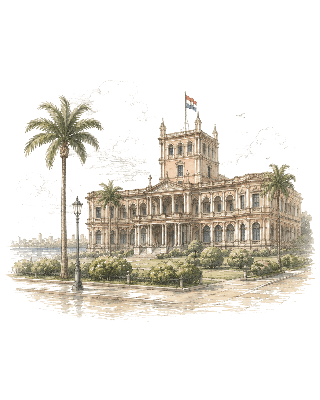Paraguay - editorial watercolour illustration