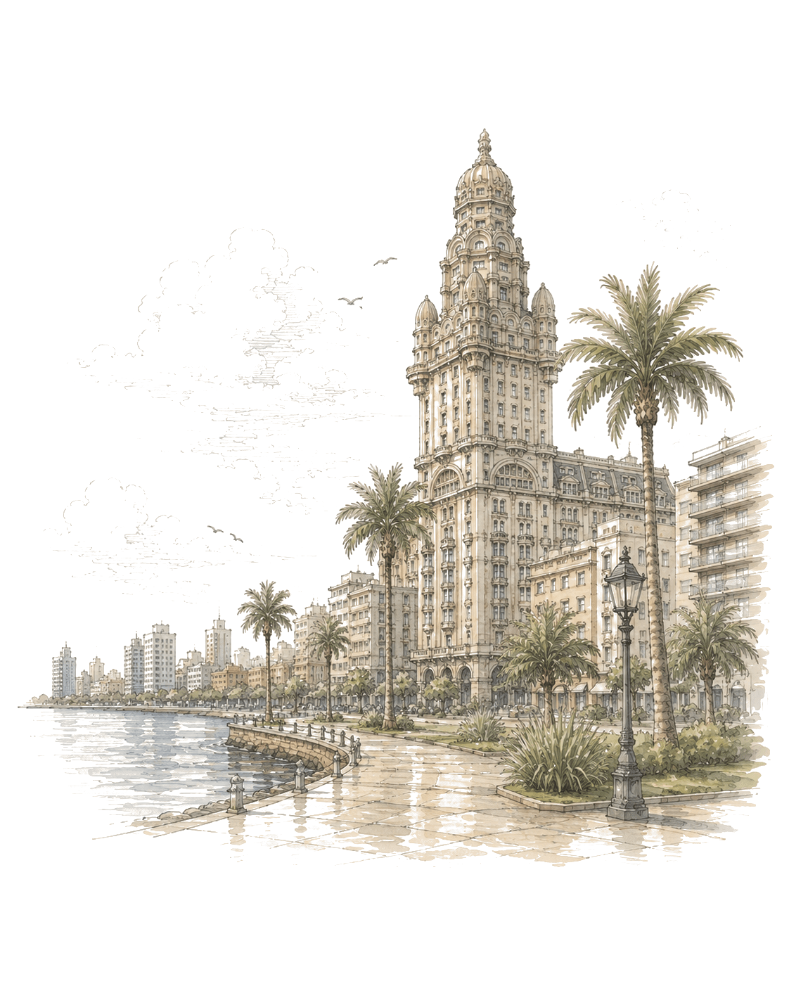 Uruguay - editorial watercolour illustration